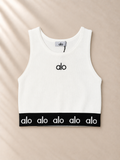 Top Crop Blanco Contrast Band