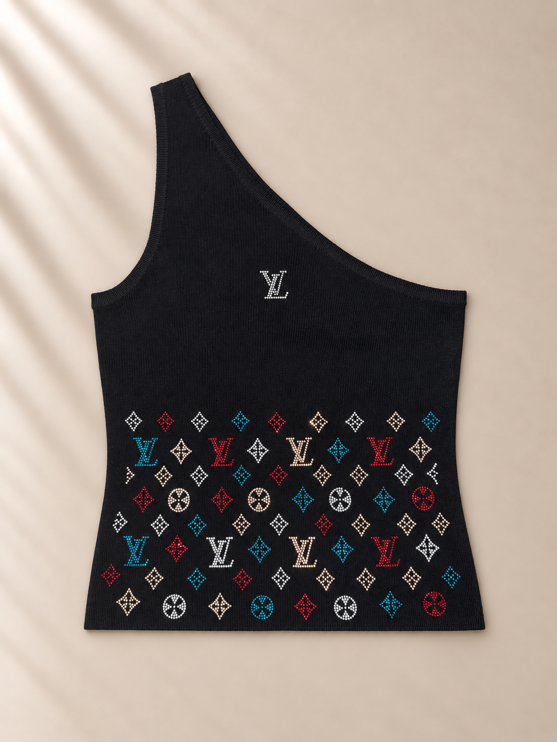 Camiseta Sin Mangas Asimétrica Black Multicolor