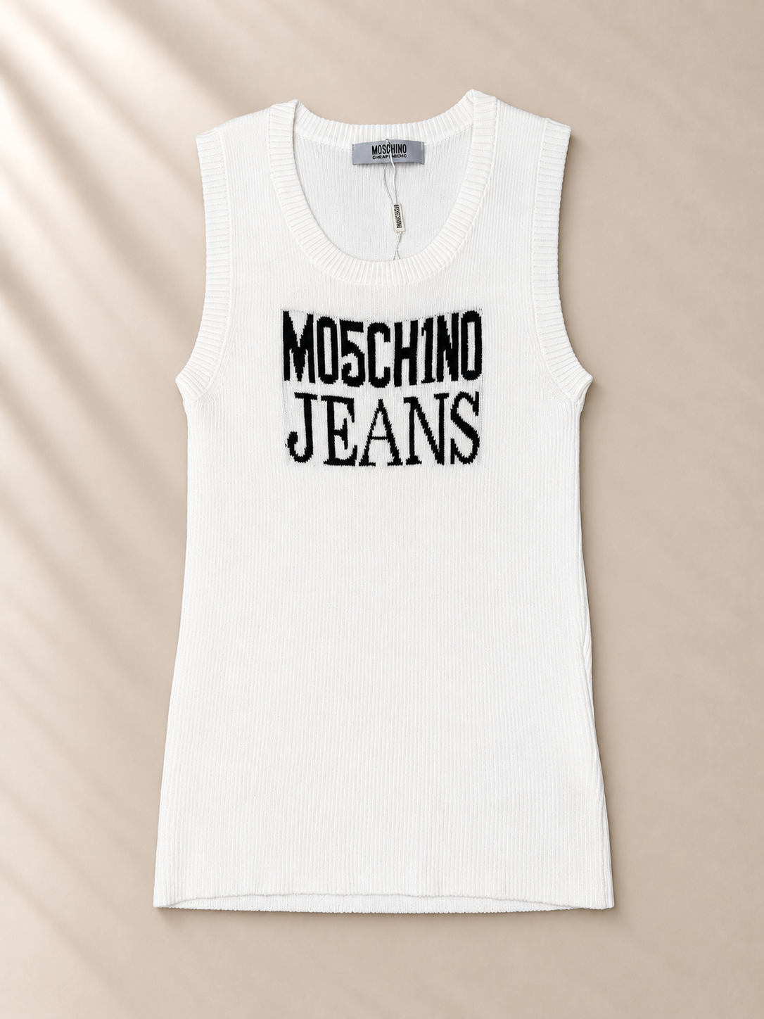 Camiseta Sin Mangas Blanca Knit