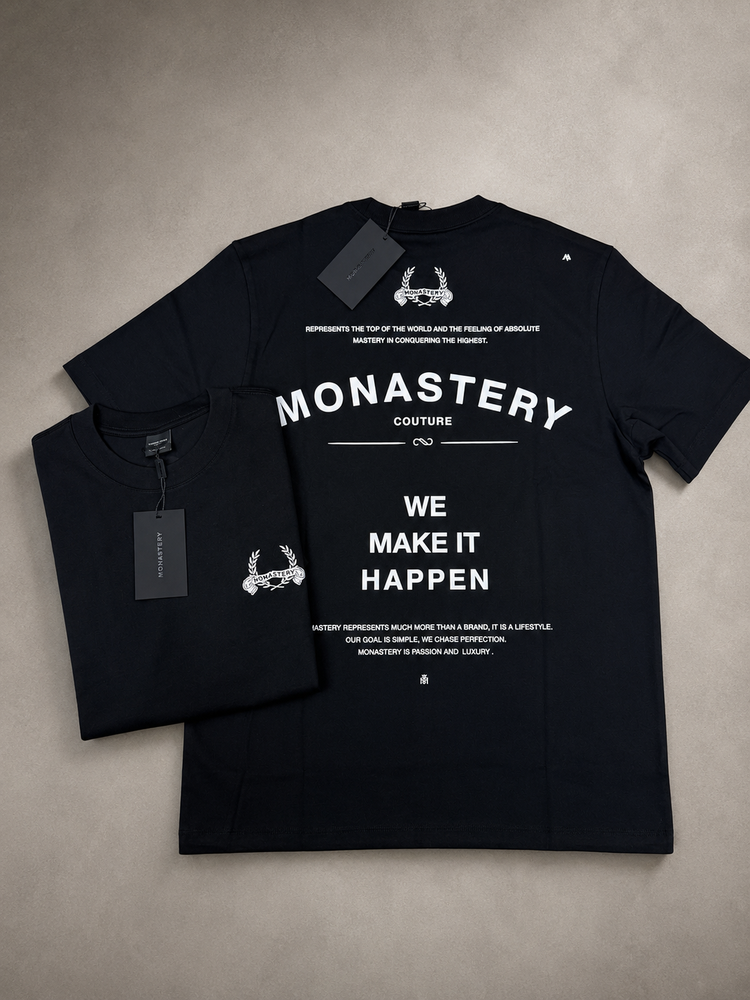 Camisa m negra monastery bordada
