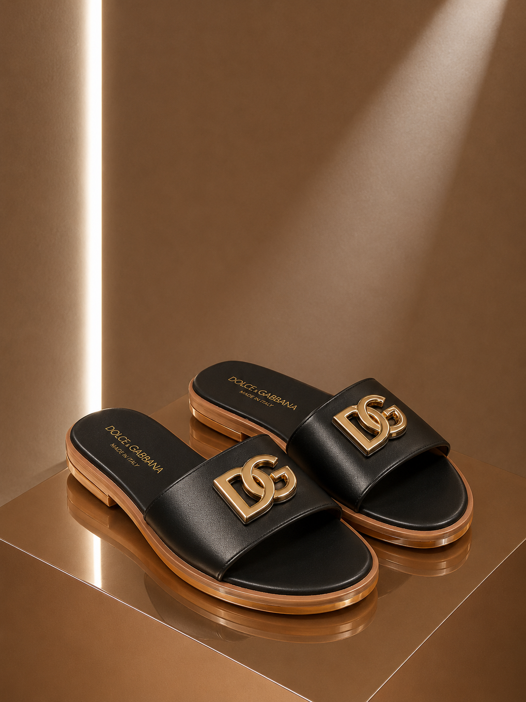 Sandalias Select – Negro & Bronce